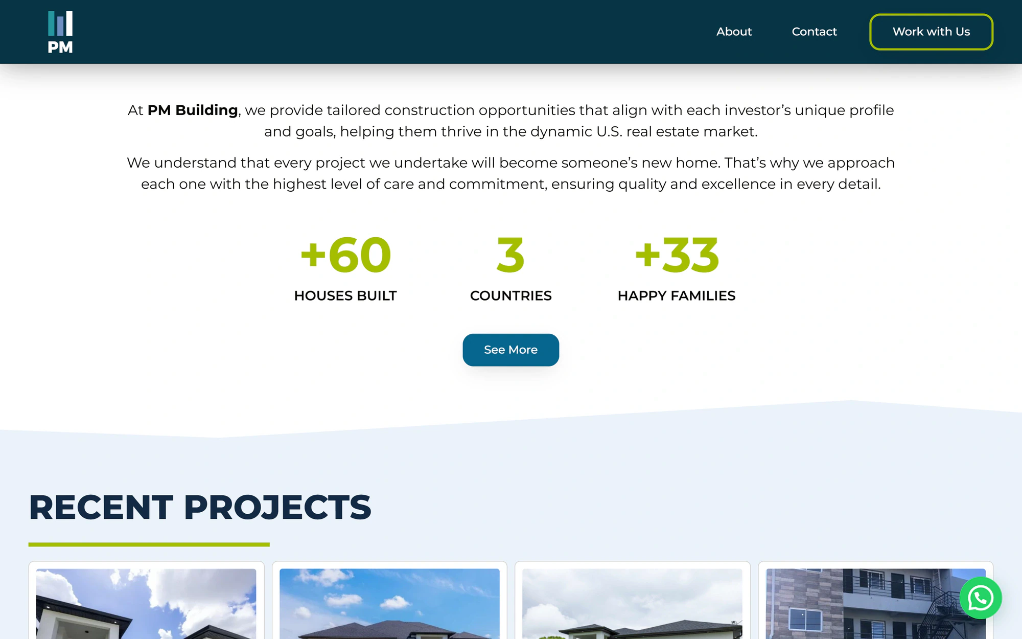 PM Building: Trayectoria y cifras — captura de escritorio