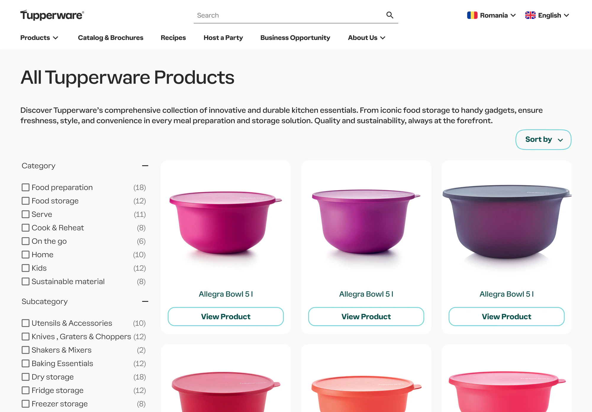 Listado de productos en computadora con filtros a la izquierda y grilla de productos