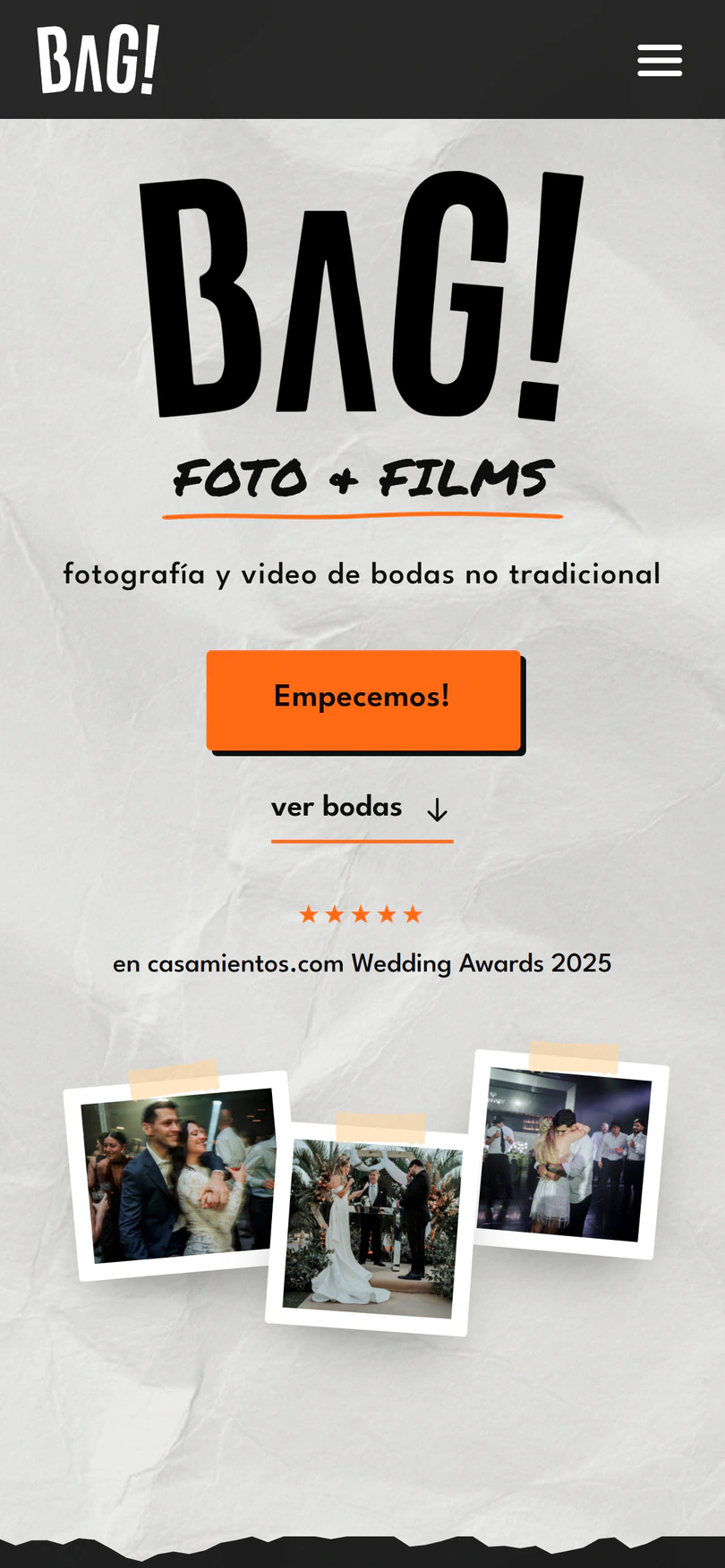 Bag Films: Inicio — captura en celular