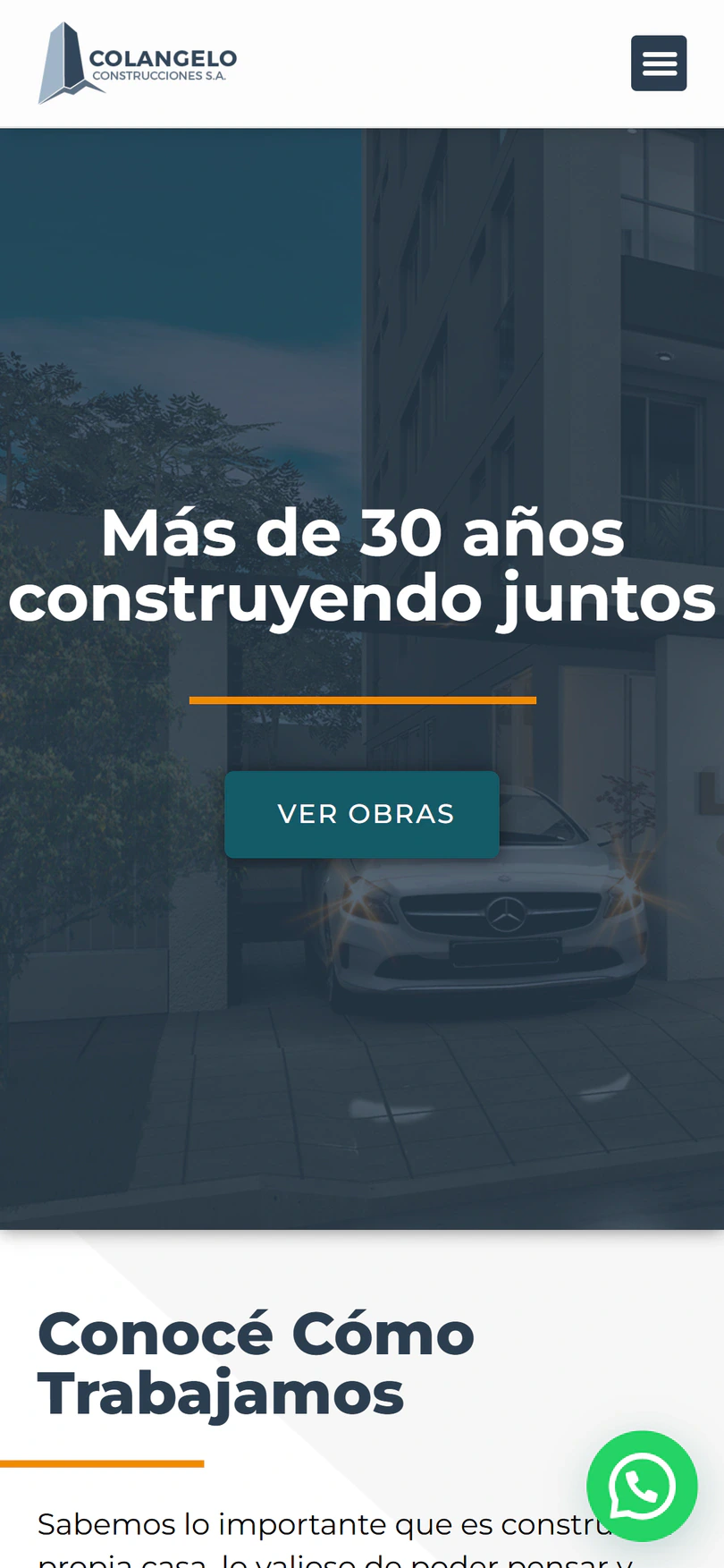 Colangelo Construcciones: Inicio — captura en celular